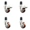 Service Caster 3 Inch 316SS Maroon Poly Swivel 1-7/8 Inch Stem Caster Lock Brake SCC, 2PK SS316TTLEX20S314-PPUB-MRN-2-S-2-178 - alternate 4